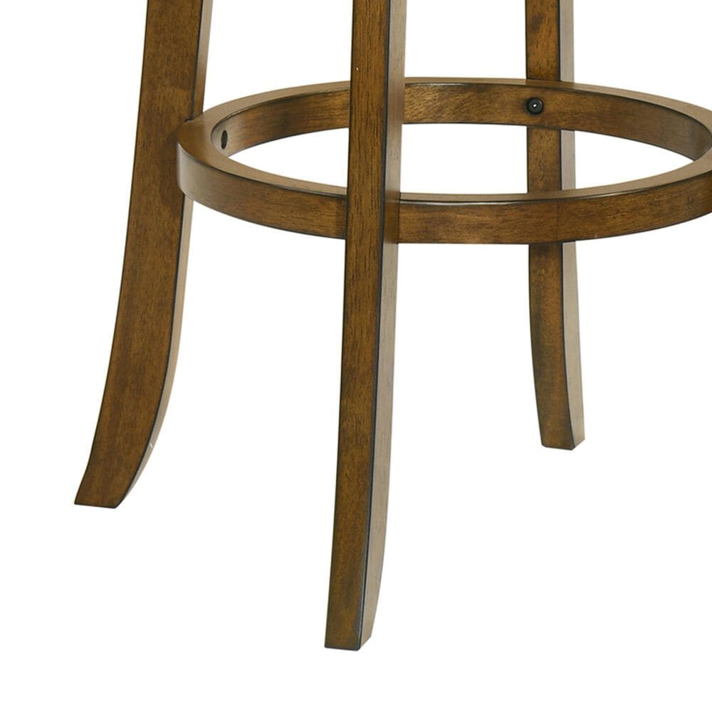 Armen Living Wren Swivel Bar Height Stool with Light Scone Upholstery in Sepia Brown, , large