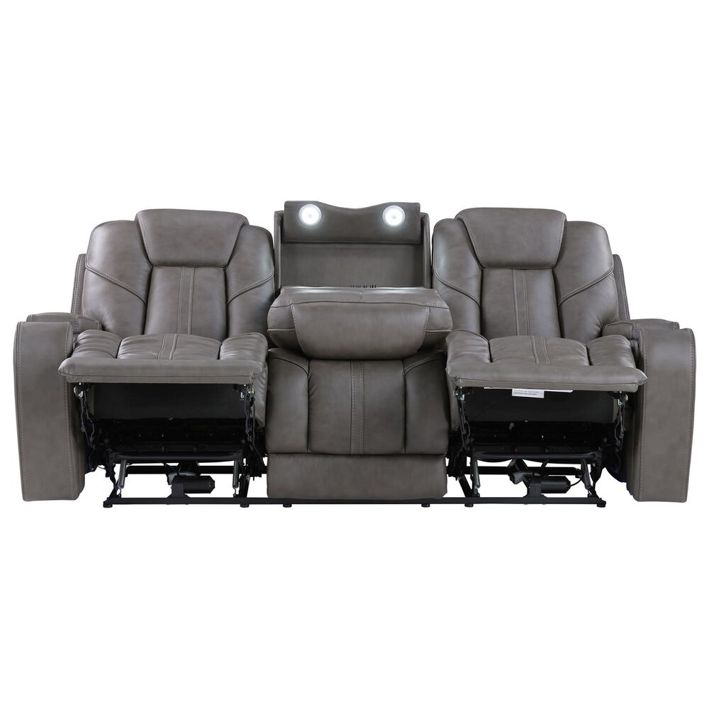 Steve Silver Daniel Triple Power Reclining Sofa in Mossy Gray, , large