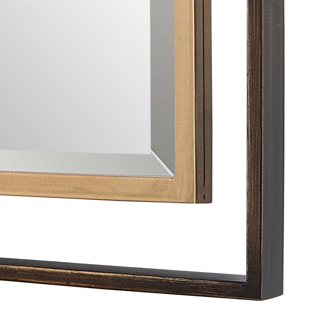 Uttermost Carrizo Rectangular Tall Mirror in Rustic Bronze and Light Antique Gold Leaf, , large