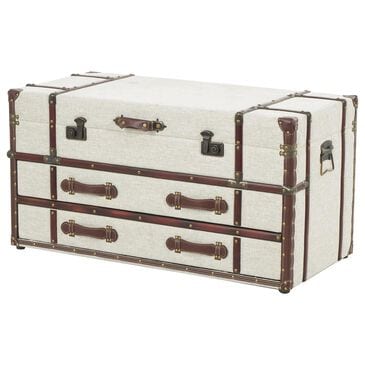 Maple and Jade 2-Drawer Coffee Table in Cream and Brown, , large