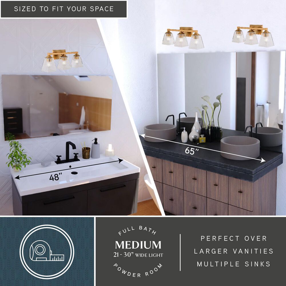 Vaxcel Wallingford 3-Light Bathroom Vanity in Modern Gold, , large
