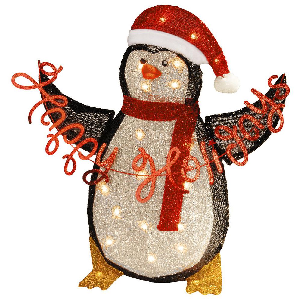 National Tree Pre-Lit 29" Tinsel Penguin, , large