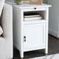Linon Home Decor Birkdale Accent Table with USB Port in White, , large