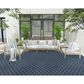 Nourison Twist Reversible 10" x 14" Blue Indoor/Outdoor Area Rug, , large