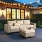 HOMLUX 4-Piece Patio Modular Sofa and Ottoman Set in Beige, , large