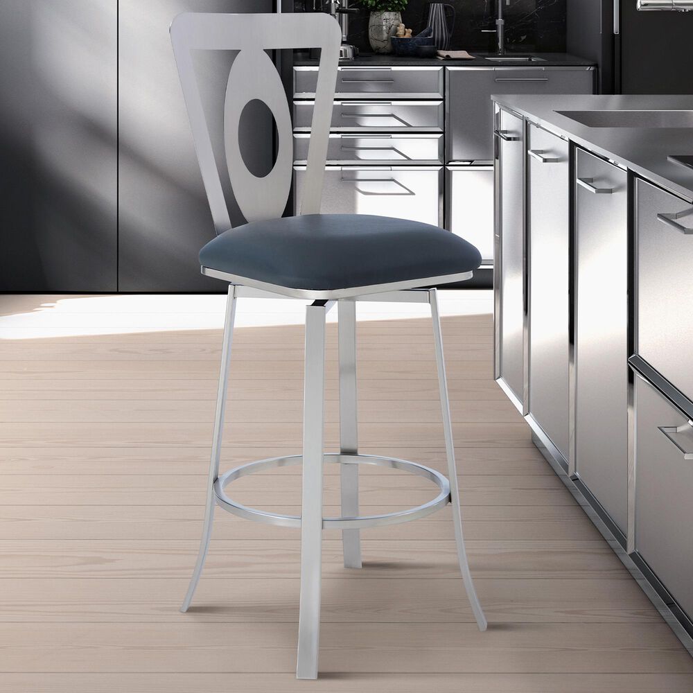 Blue River Lola 30" Bar Stool in Dark Gray, , large
