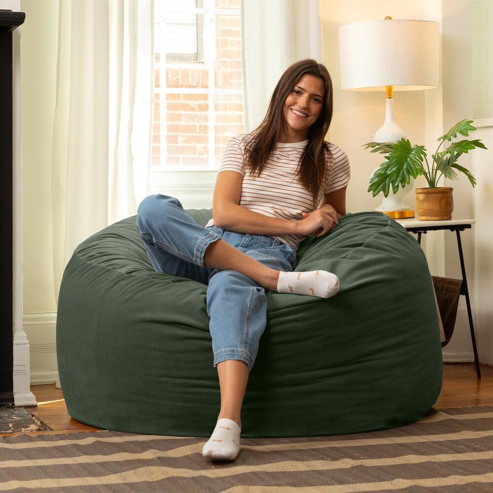 Jaxx Saxx 4&#39; Large Round Bean Bag Chair in Green, , large