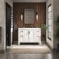 Kohler Quo 48" Single Bathroom Vanity in White with 3 cm Pure White Quartz Top and Oval Sink, , large