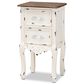 Baxton Studio Levron 2-Drawer End Table in Walnut Brown and Antique White, , large