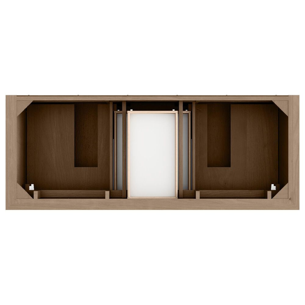 James Martin Vanities Brookfield 60" Double Bathroom Vanity in Pecan with 3 cm Eternal Jasmine Pearl Quartz Top and Rectangular Sinks, , large