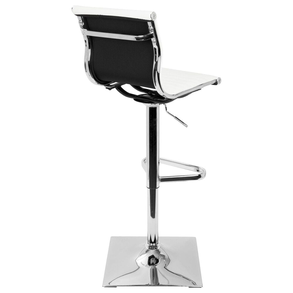 Lumisource Masters Swivel Adjustable Barstool with White Cushion in Chrome, , large