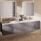 Lexora Home Geneva 80" Double Bathroom Vanity in Dark Grey with 2 cm White Quartz Top and Rectangular Sinks, , large