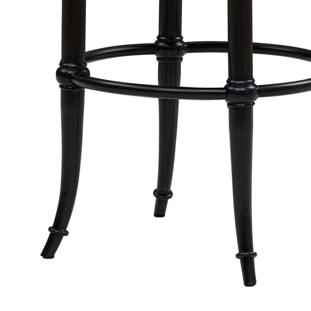 Armen Living Otis Bar Height Stool with Ivory Upholstery in Dark Brown, , large