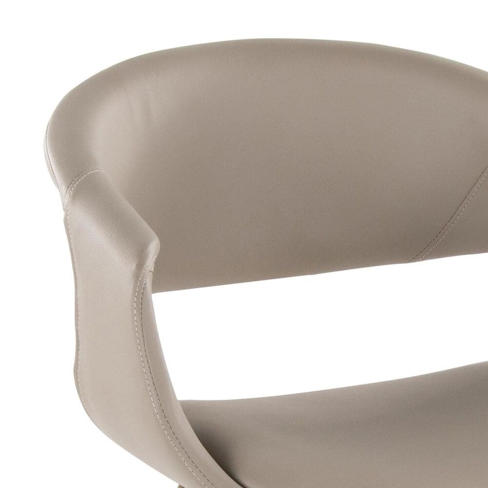 LumiSource Curvo Contemporary Upholstered Chair in Antique Copper Metal and Light Grey Faux Leather by LumiSource - Set of 2, , large