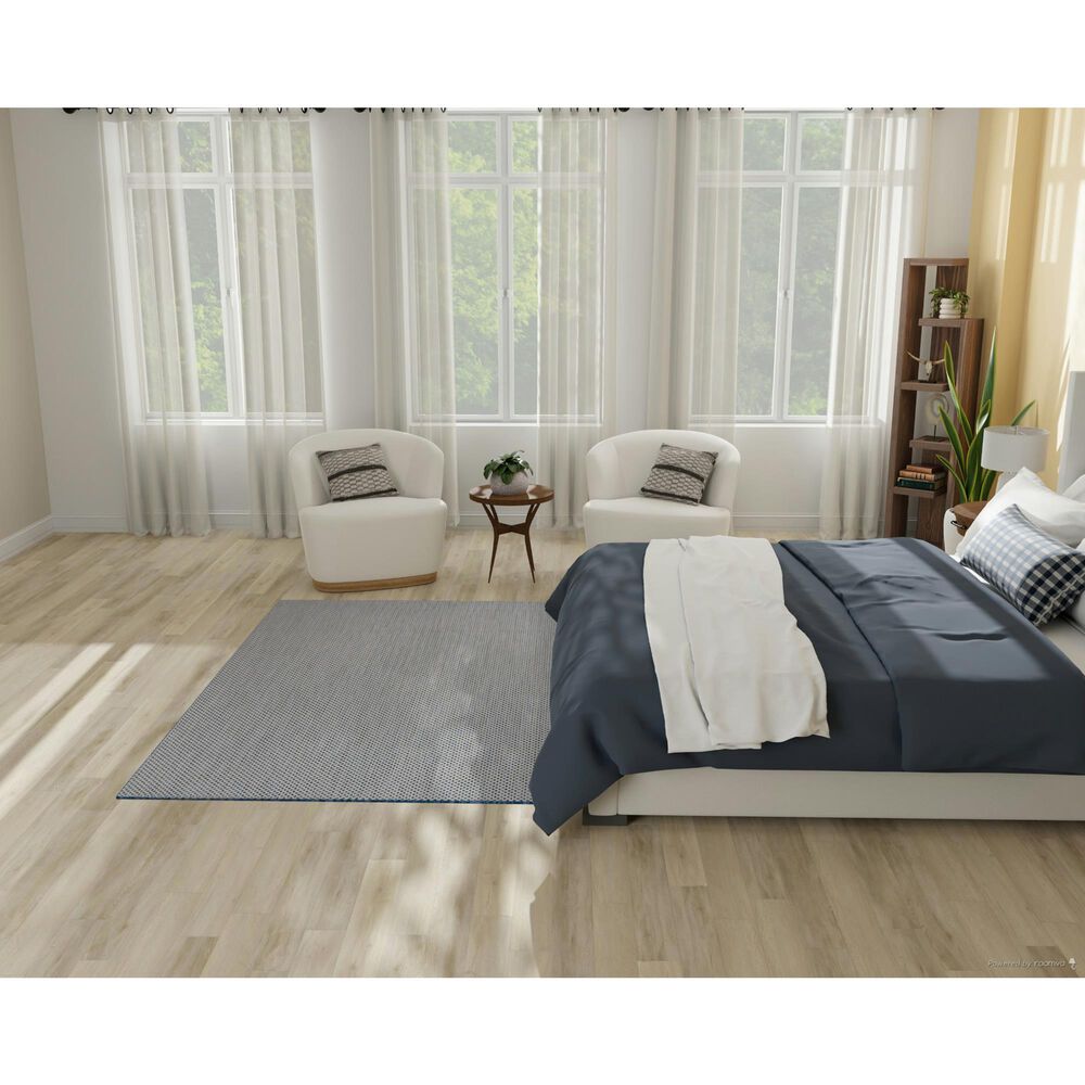 Nourison Courtyard Ivory and Blue 5&#39; x 7&#39; Indoor/Outdoor Area Rug, , large