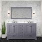 Lexora Home Dukes 60" Double Bathroom Vanity in Dark Grey with White Cultured Marble Top and Rectangular Sinks, , large