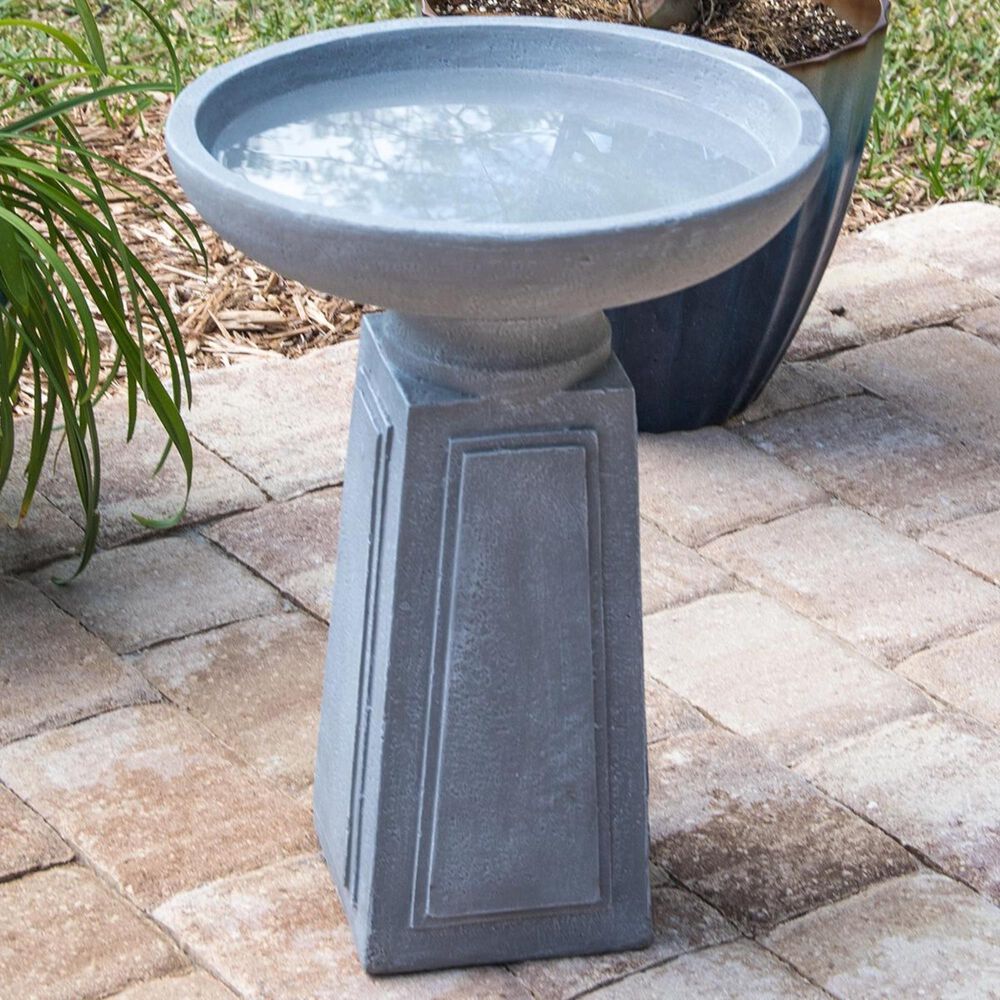 Kenroy Pedestal Bird Bath in Concrete, , large