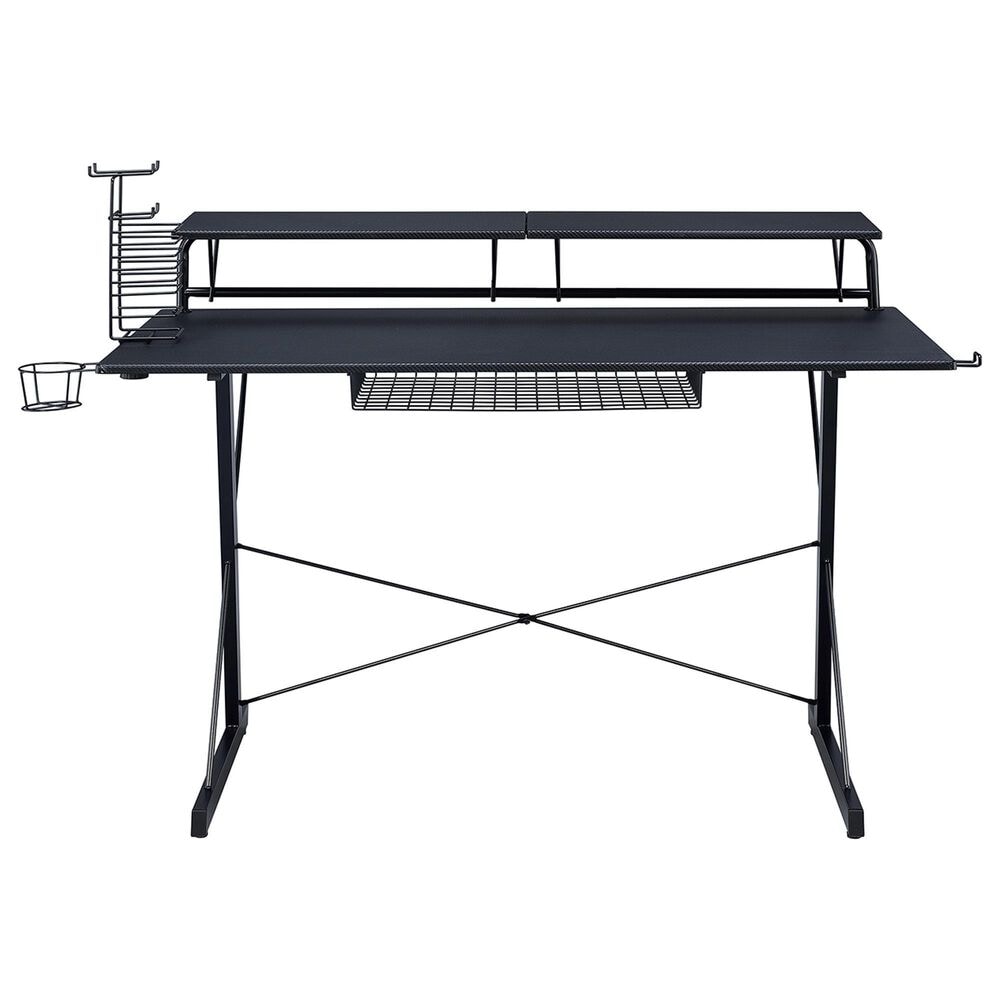 Rta Products Llc Carbon Computer Gaming Desk with Shelving in Black, , large