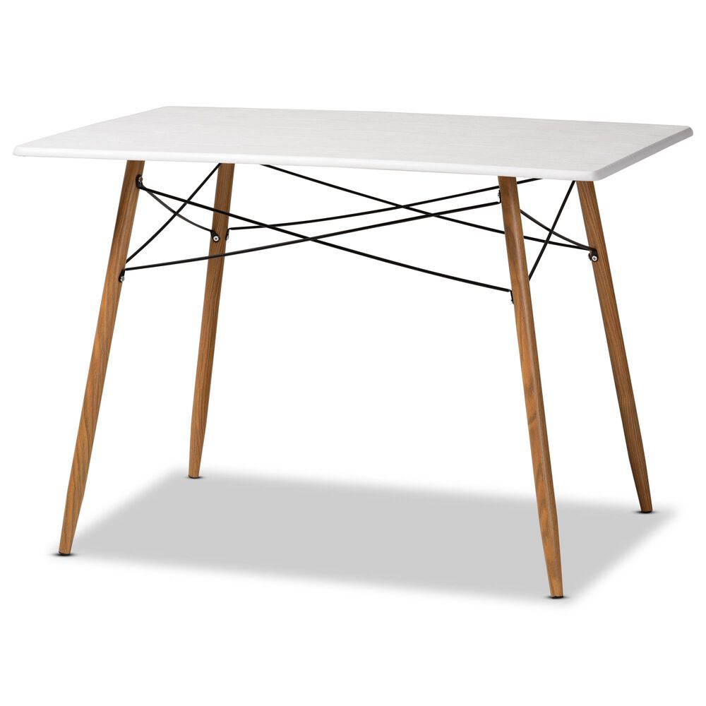 Baxton Studio Wayne 5-Piece Dining Set in White, , large