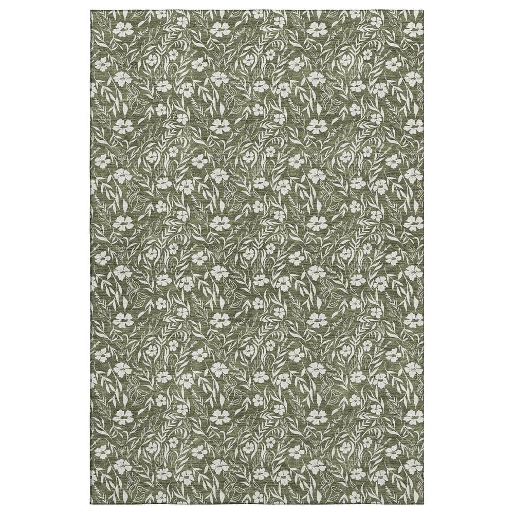 Dalyn Rug Company Soft Essentials Floral Olive 5" x 7"6" Indoor/Outdoor Area Rug, , large