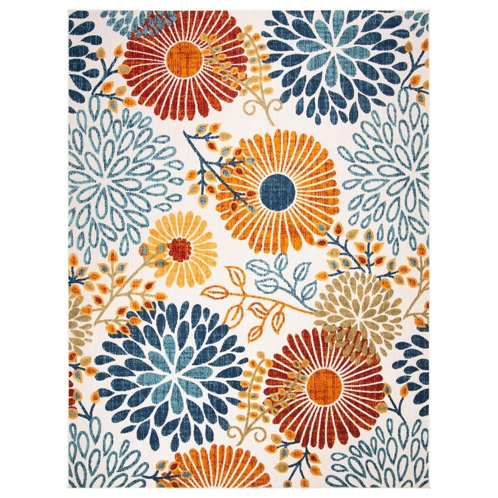 Safavieh Cabana CBN832A 8" x 10" Creme and Red Indoor/Outdoor Area Performance Rug, , large