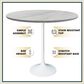 Leisuremod Verve 48" Round Bar Height Dining Table with Resin Top in White - Table Only, , large