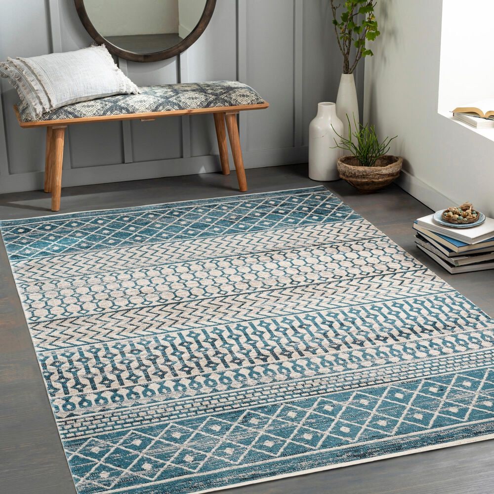 Surya Lavadora 9&#39;3&quot; x 12&#39; Ink Blue, Black, Light Beige and Light Gray Area Rug, , large