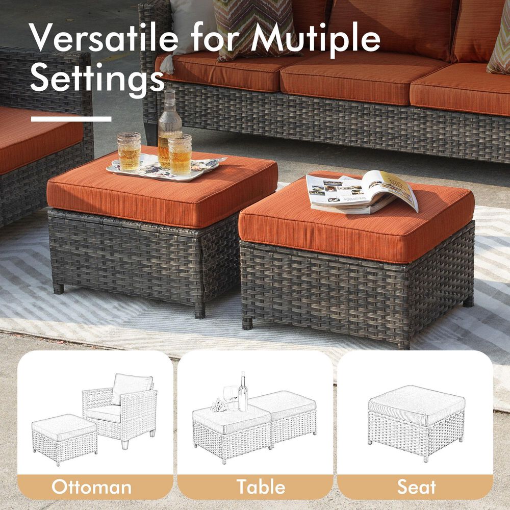 HOMLUX 6-Piece Outdoor Sofa Set in Orange, , large