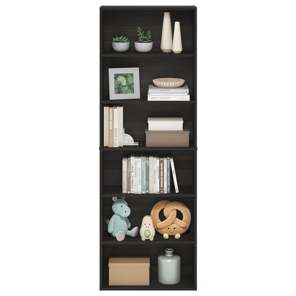 HOMLUX 6-Tier Free Standing Open Storage Bookcase in Espresso, , large