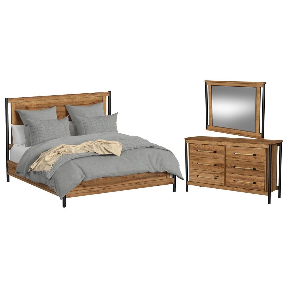 Hawthorne Furniture Norcross 3 Piece Queen Panel Bedroom Set in Hickory, , large