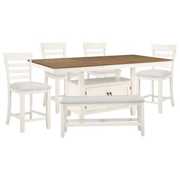 Steve Silver Hyland 6-Piece Counter Height Dining Set in Milk and Honey, , large