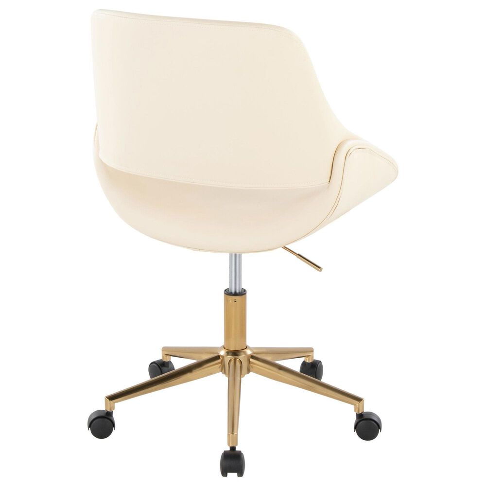 Lumisource Fabrico Office Chair with Cream Cushion in Gold, , large