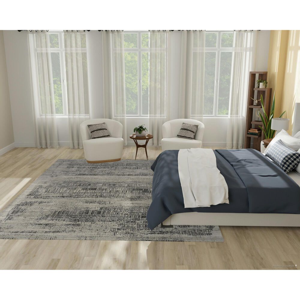 Nourison Harmony 7&#39;9&quot; x 9&#39;9&quot; Ivory and Charcoal Area Rug, , large