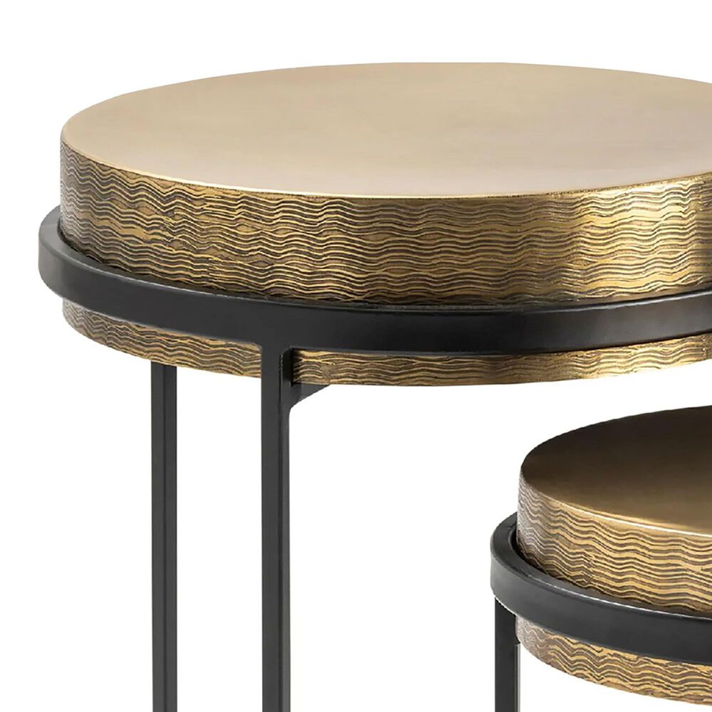 Crestview Collection Hudson Nesting Tables in Antique Brass and Black &#40;Set of 2&#41;, , large