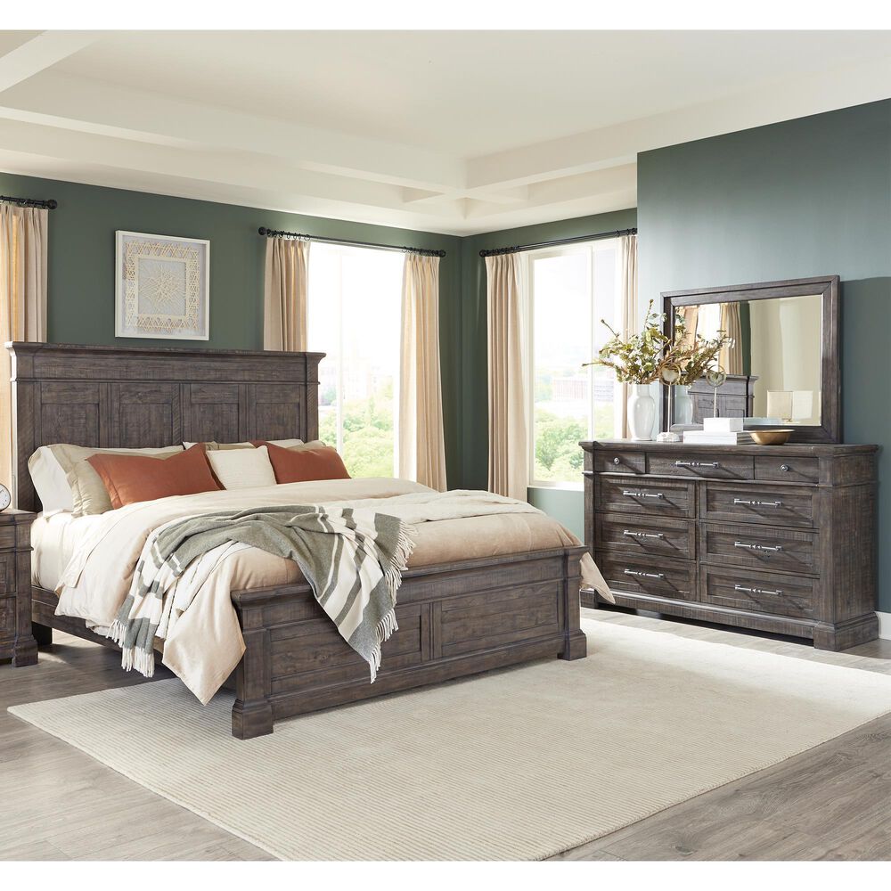 Shannon Hills Bradford 3 Piece Queen Bedroom Set in Rustic Coffee Brown, , large