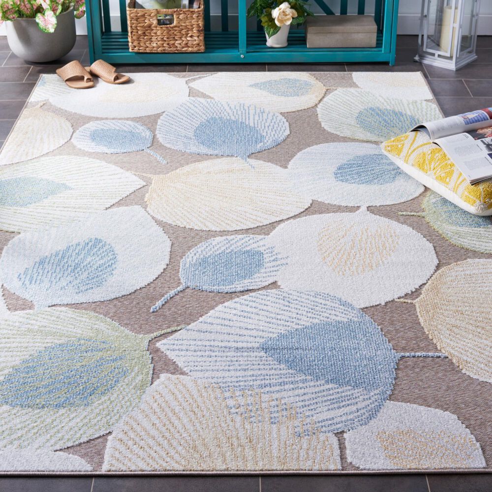 Safavieh Sarasota 5&#39;3&quot; x 7&#39;7&quot; Grey and Brown Indoor/Outdoor Area Rug, , large
