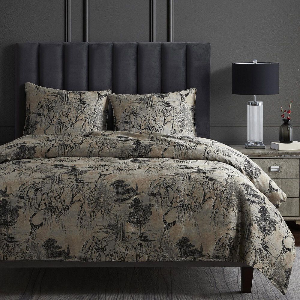 HiEnd Accents Pastoral Jacquard 3-Piece Super Queen Duvet Set in Champagne, , large