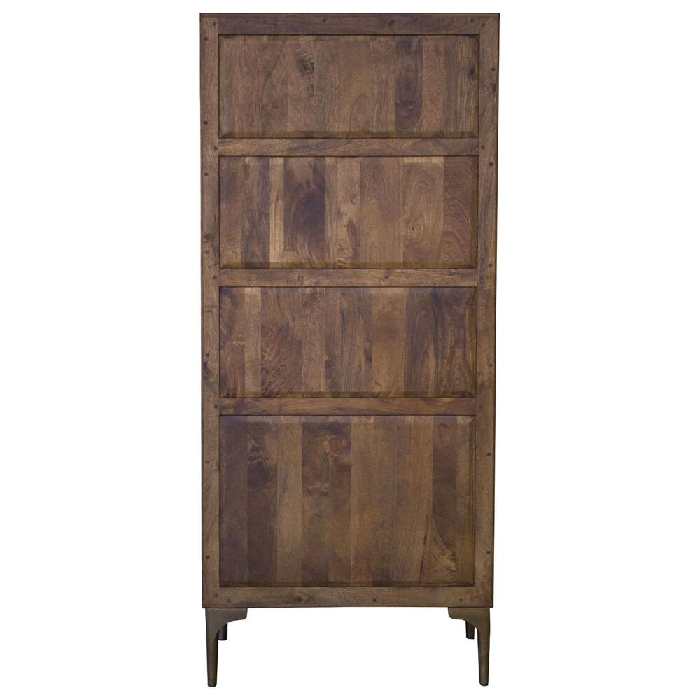 Home Trends &amp; Design Santa Cruz 3-Shelf Bookcase in Walnut and Antique Gold, , large