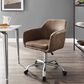Linon Home Decor Rylen Office Chair with Brown Cushion in Silver, , large