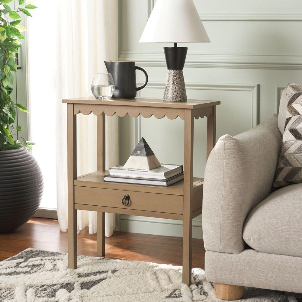 Safavieh Haven Low Drawer End Table in Desert Brown, , large