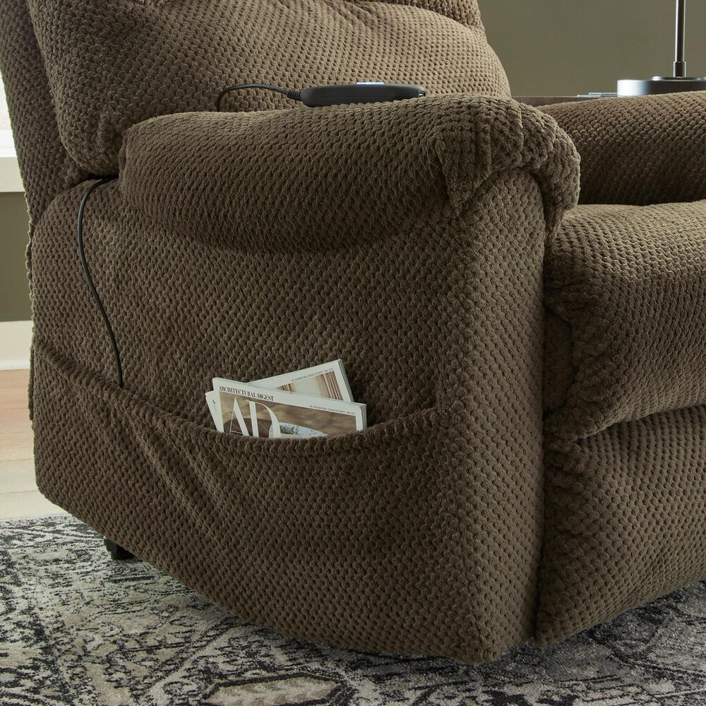 Signature Design by Ashley Shadowboxer Power Lift Recliner in Chocolate, , large