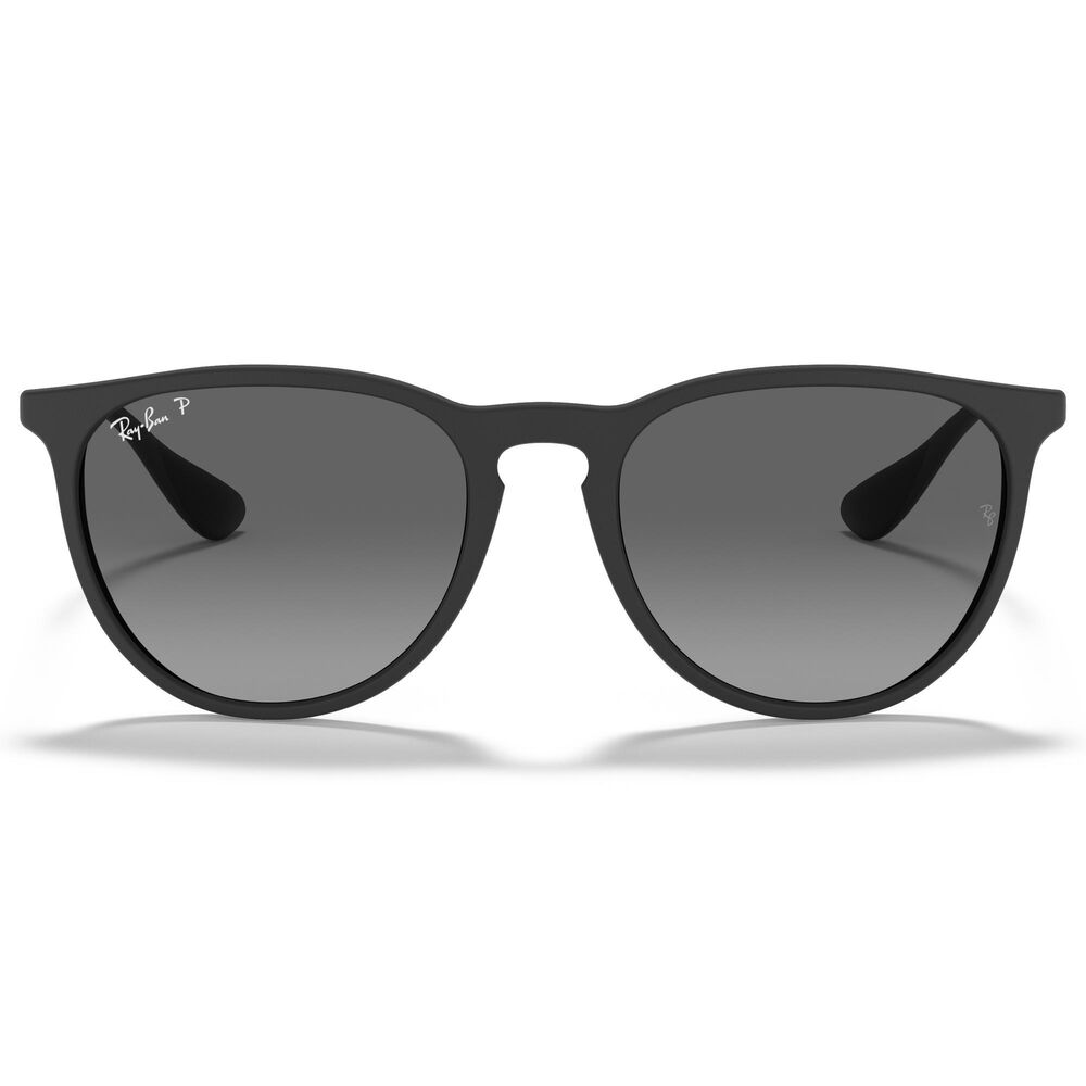 Ray-Ban Erika Sunglasses with Grey Polarized Lenses in Matte Black, , large