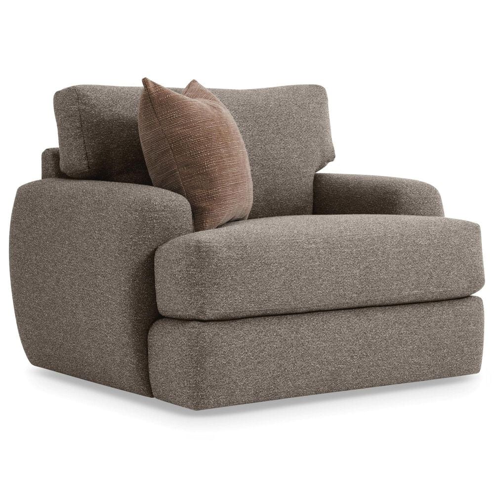 Bernhardt Cameron Swivel Chair in Beige and Tan, , large
