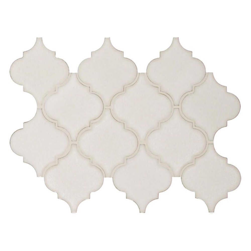 MS International Arabesque Antique White 11" x 15.5" Ceramic Mosaic Sheet, , large