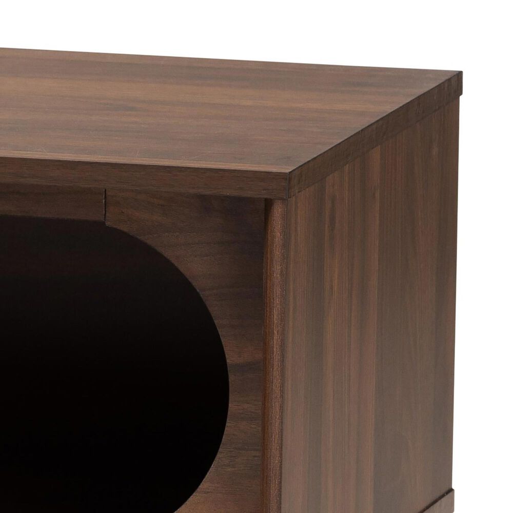 Baxton Studio Dena 63&quot; TV Stand in Walnut Brown and Gold, , large