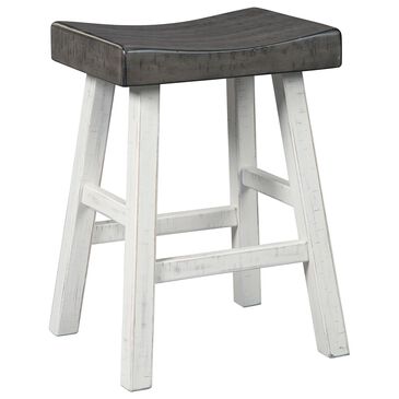 Signature Design by Ashley Glosco Bar Stool in Antique White and Medium Brown, , large