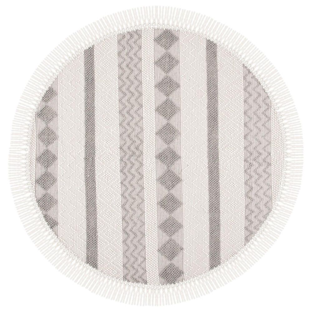 Safavieh Natura NAT851A 6" Round Ivory and Grey Area Rug, , large