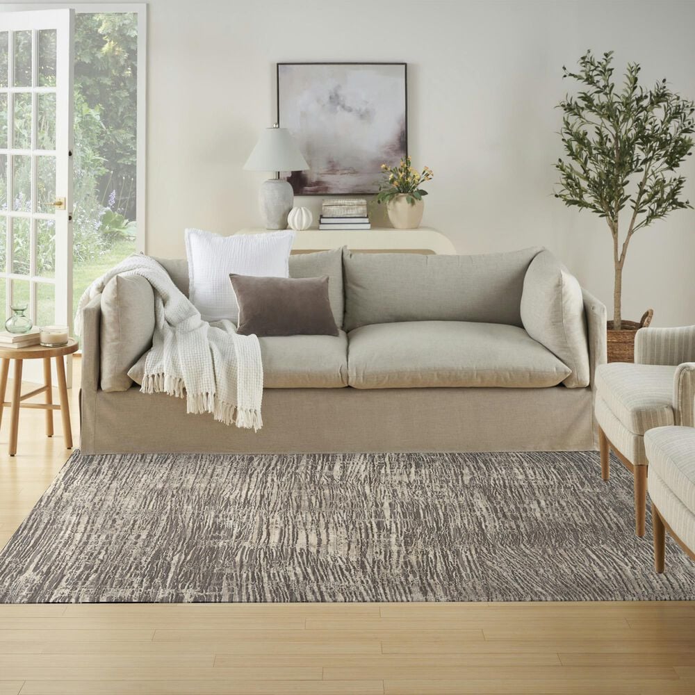 Nourison Sustainable Trends 5&#39;3&quot; x 7&#39;3&quot; Ivory and Grey Area Rug, , large