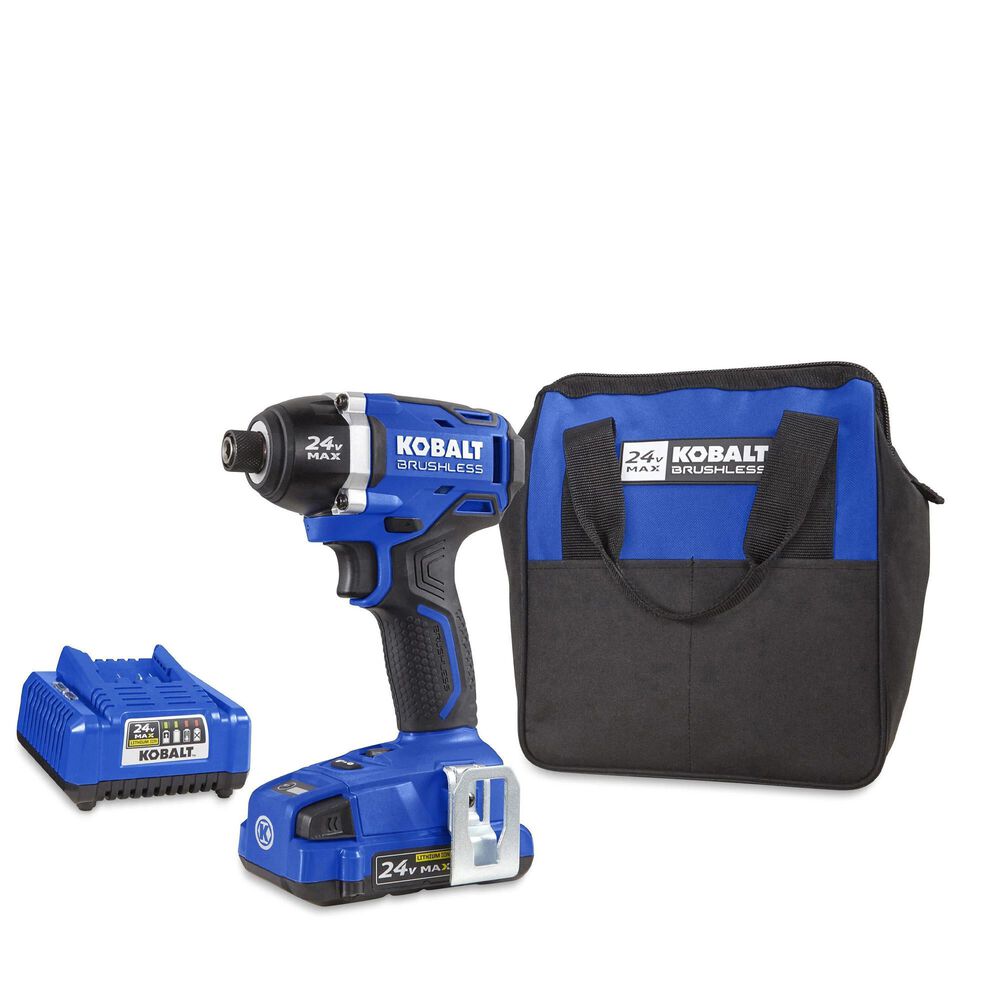 Kobalt 24-Volt Max Brushless Cordless Impact Driver in Blue and Black, , large