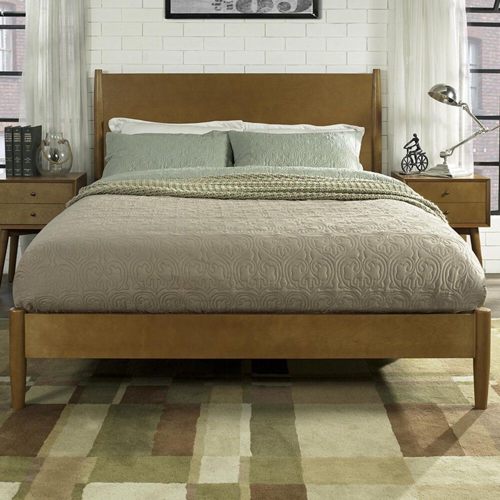 Crosley Furniture Landon King Platform Bed Set in Acorn NFM